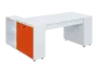 QRLT 8 - 183 stůl pracovní, pravý lamino - bílá/pomeranč