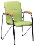 LAURA židle, koženka zelinkavá, područky buk