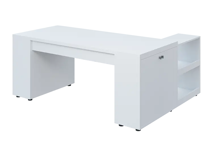 QRLT 8 - 183 stůl pracovní, levý lamino - bílá
