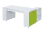 QRLT 8 - 183 stůl pracovní, levý lamino - bílá/jarní zeleň
