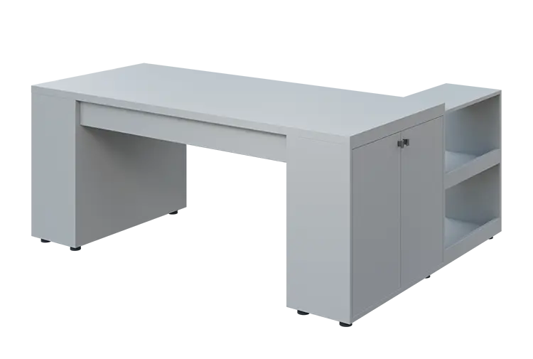 QRLT 8 - 183 stůl pracovní, levý lamino - šedá