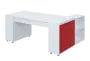 QRLT 8 - 183 stůl pracovní, levý lamino - bílá/červená flamengo QRLT 8 - 183 stůl pracovní, levý lamino - bílá/červená flamengo