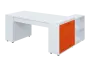 QRLT 8 - 183 stůl pracovní, levý lamino - bílá/pomeranč