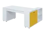 QRLT 8 - 183 stůl pracovní, levý lamino - bílá/žlutá odio