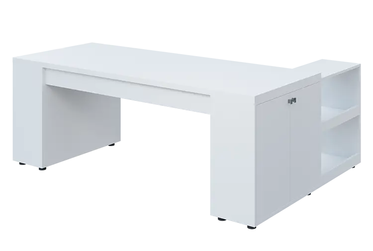 QRLT 8 - 203 stůl pracovní, levý lamino - bílá