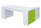 QRLT 8 - 203 stůl pracovní, levý lamino - bílá/jarní zeleň