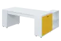 QRLT 8 - 203 stůl pracovní, levý lamino - bílá/žlutá odio