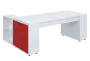 QRLT 8 - 203 stůl pracovní, pravý lamino - bílá/červená flamengo