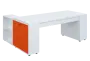 QRLT 8 - 203 stůl pracovní, pravý lamino - bílá/pomeranč