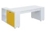 QRLT 8 - 203 stůl pracovní, pravý lamino - bílá/žlutá odio