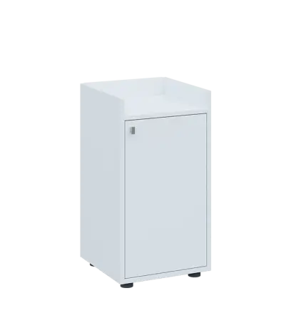 QN 2 - 4D skříň 1-dvéřová, nízká, pravá lamino - bílá