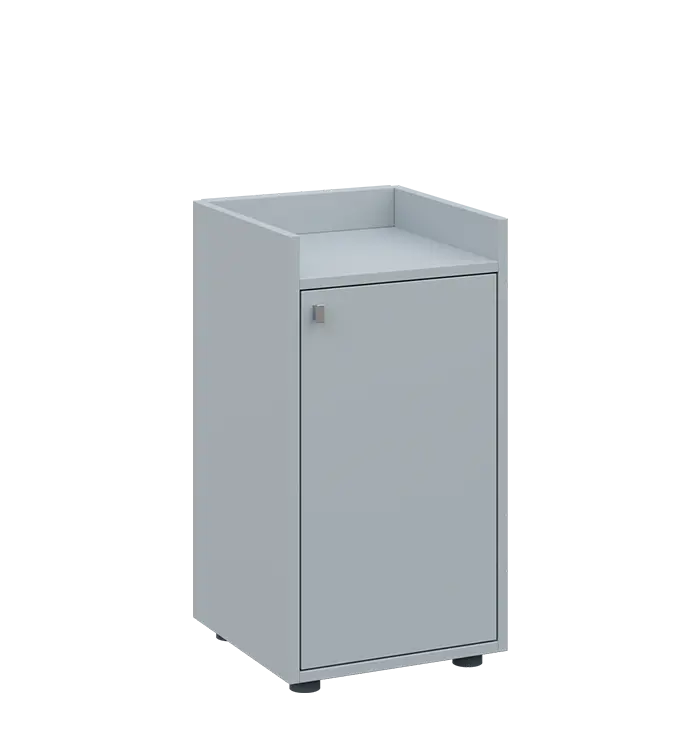 QN 2 - 4D skříň 1-dvéřová, nízká, pravá lamino - šedá