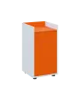 QN 2 - 4D skříň 1-dvéřová, nízká, pravá lamino - bílá/pomeranč