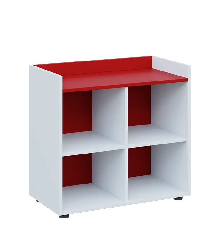 QN 2 - 8N skříň, nika, 750x800x400, bílá/červená flamengo