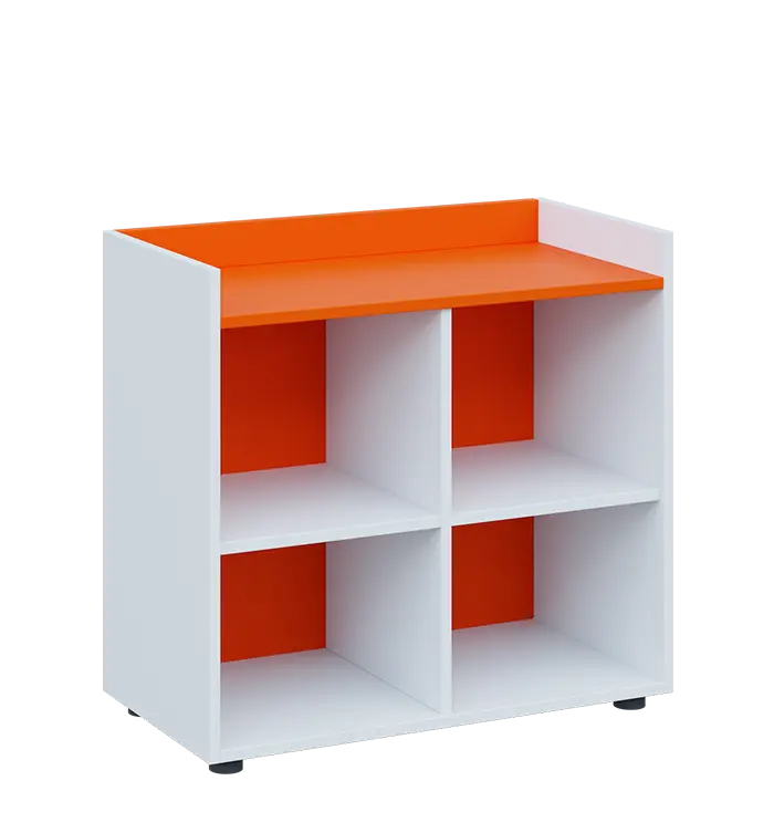 QN 2 - 8N skříň, nika, 750x800x400, bílá/pomeranč