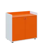QN 2 - 8D skříň 2-dvéřová, nízká lamino - bílá/pomeranč