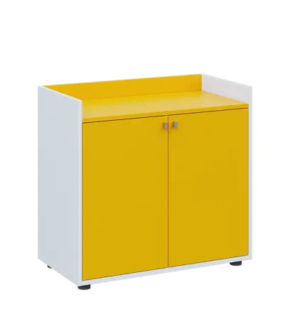 QN 2 - 8D skříň 2-dvéřová, nízká lamino - bílá/žlutá odio