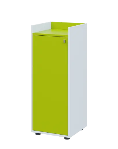 QN 3 - 4D skříň 1-dvéřová, střední, levá lamino - bílá/jarní zeleň