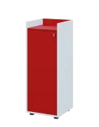 QN 3 - 4D skříň 1-dvéřová, střední, levá lamino - bílá/červená flamengo