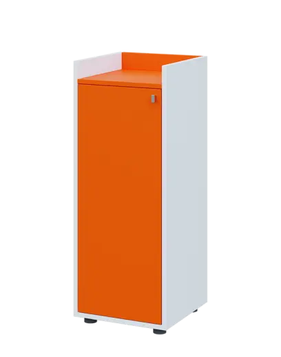 QN 3 - 4D skříň 1-dvéřová, střední, levá lamino - bílá/pomeranč