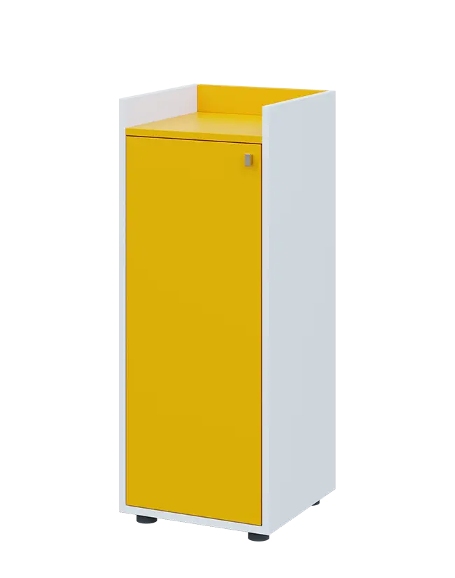 QN 3 - 4D skříň 1-dvéřová, střední, levá lamino - bílá/žlutá odio