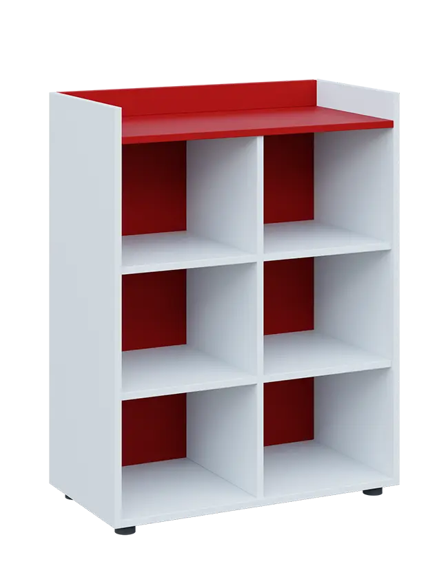 QN 3 - 8N skříň, nika, 1030x800x400, bílá/červená flamengo