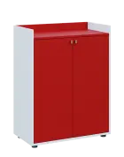 QN 3 - 8D skříň 2-dvéřová, střední lamino - bílá/červená flamengo