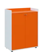 QN 3 - 8D skříň 2-dvéřová, střední lamino - bílá/pomeranč