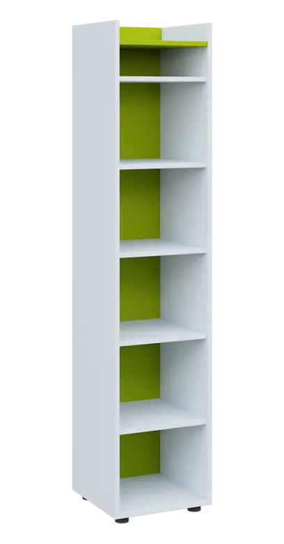 QN 5 - 4N skříň, nika, 1830x400x400, bílá/jarní zeleň