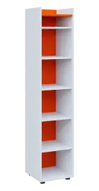 QN 5 - 4N skříň, nika, 1830x400x400, bílá/pomeranč
