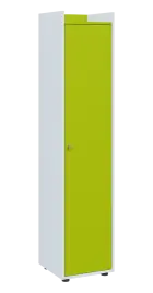 QN 5 - 4D skříň 1-dvéřová, vysoká, pravá lamino - bílá/jarní zeleň