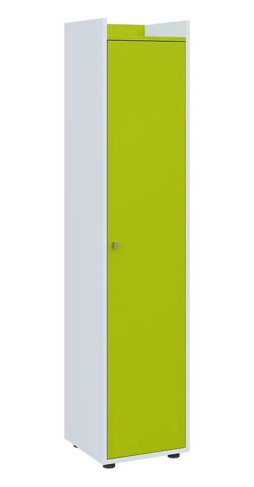 QN 5 - 4D skříň 1-dvéřová, vysoká, pravá lamino - bílá/jarní zeleň