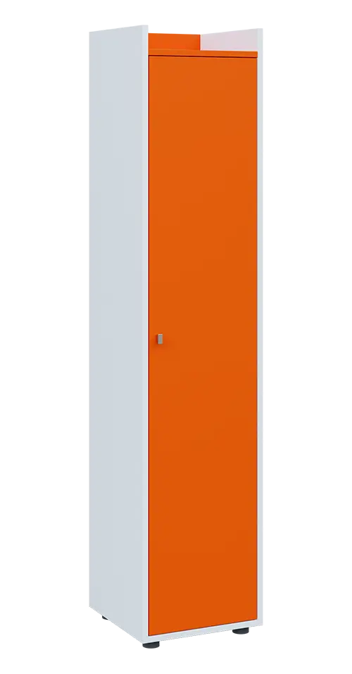 QN 5 - 4D skříň 1-dvéřová, vysoká, pravá lamino - bílá/pomeranč