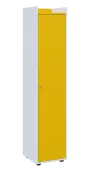 QN 5 - 4D skříň 1-dvéřová, vysoká, pravá lamino - bílá/žlutá odio
