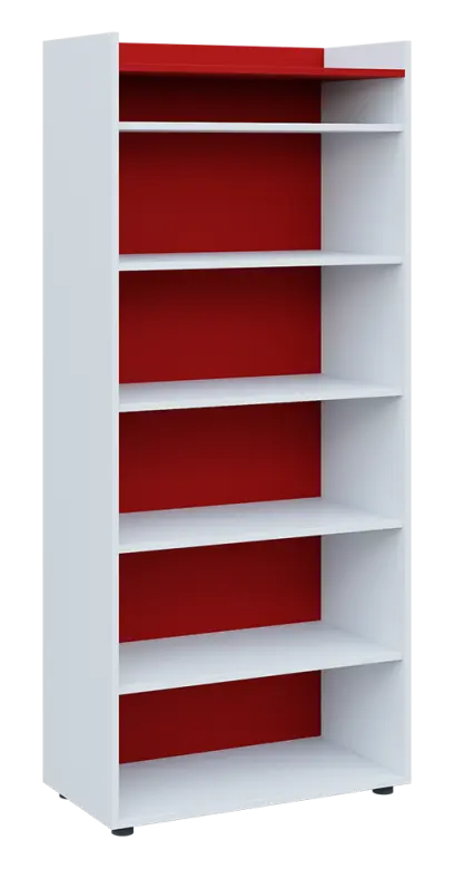 QN 5 - 8N skříň, nika, 1830x800x400, bílá/červená flamengo