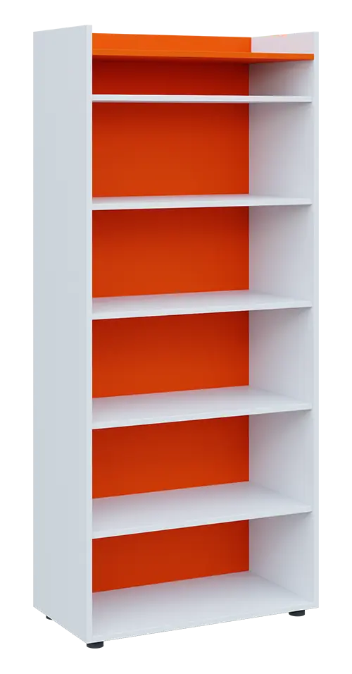 QN 5 - 8N skříň, nika, 1830x800x400, bílá/pomeranč