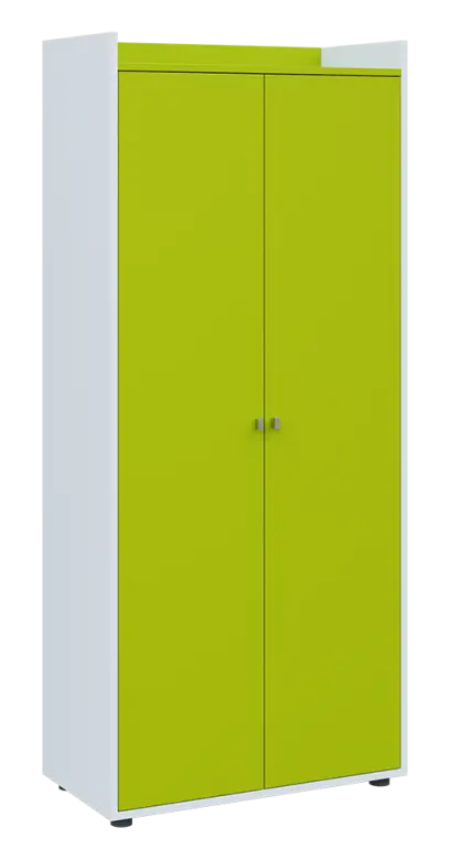 QN 5 - 8D skříň 2-dvéřová, vysoká lamino - bílá/jarní zeleň