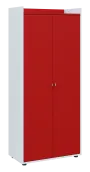 QN 5 - 8D skříň 2-dvéřová, vysoká lamino - bílá/červená flamengo