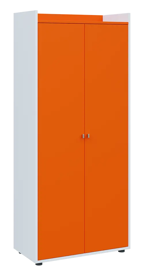 QN 5 - 8D skříň 2-dvéřová, vysoká lamino - bílá/pomeranč