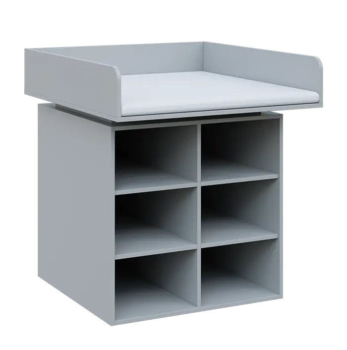 QPP - 100N přebalovací pult lamino - šedá, koženka bílá