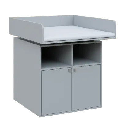 QPP - 100DN přebalovací pult, 1100x900x900, šedá, koženka bílá