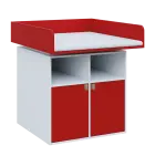 QPP - 100DN přebalovací pult, 1100x900x900, bílá/červená flamengo, koženka bílá