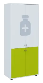 QLE 5 - 84D léková skříň lamino - bílá/jarní zeleň