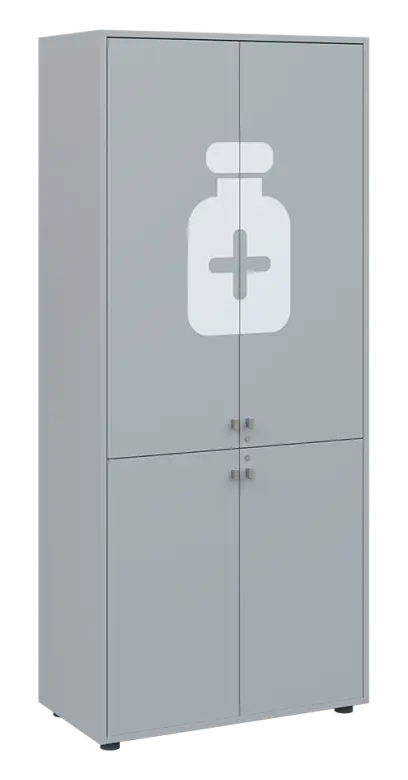 QLE 5 - 84D léková skříň lamino - šedá QLE 5 - 84D léková skříň lamino - šedá