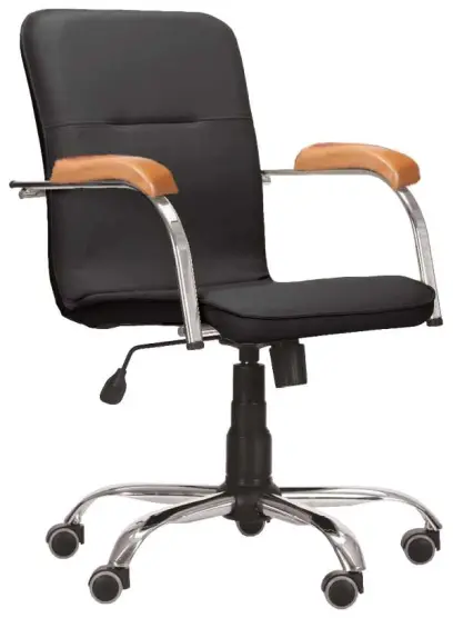 LUKA židle lékařská čalouněná, koženka černá, područky buk