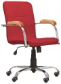 LUKA židle lékařská čalouněná, koženka červená, područky buk