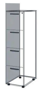 BOK L - bok ke kartotéce, levý, 1630x600x18, šedá