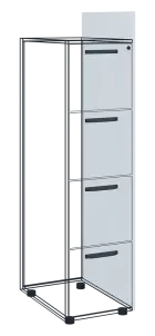 BOK P - bok ke kartotéce, pravý, 1630x600x18, bílá