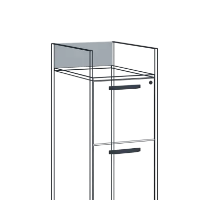 ZÁDA 1 - zadní díl mezi vyvýšené boky 1 ks kartotéky lamino - šedá ZÁDA 1 - zadní díl mezi vyvýšené boky 1 ks kartotéky lamino - šedá