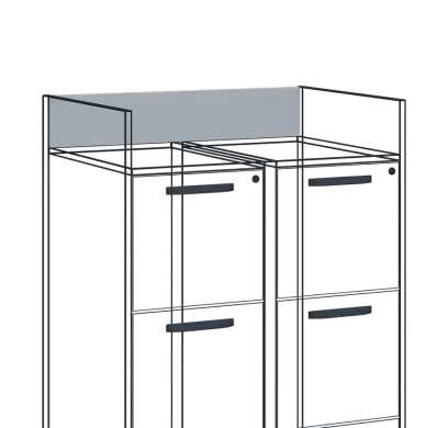 ZÁDA 2 - zadní díl mezi vyvýšené boky 2 ks kartoték lamino - šedá